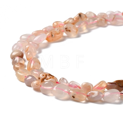 Natural Cherry Blossom Agate Beads Strands G-P497-01A-01-1