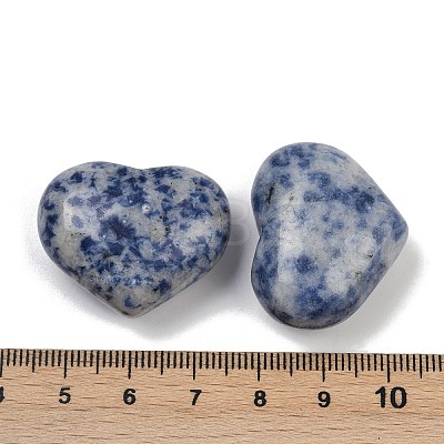 Heart Natural Blue Spot Jasper Palm Stones G-C186-02J-1