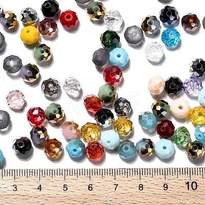 Faceted Rondelle Electroplate Glass Beads Strands EGLA-X0003-8x6mm-1