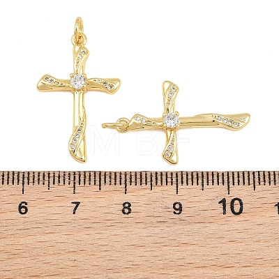 Brass Micro Pave Clear Cubic Zirconia Pendants CU-CBA48B8-01G-F-1