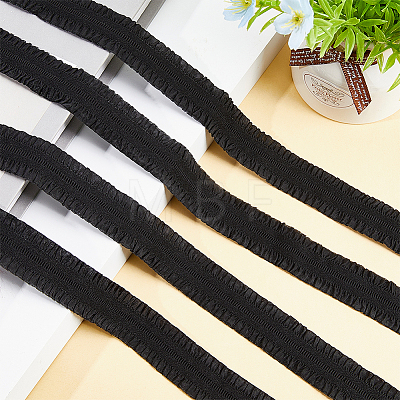 Polyester Ruffled Elastic Cord EW-WH0015-02A-1