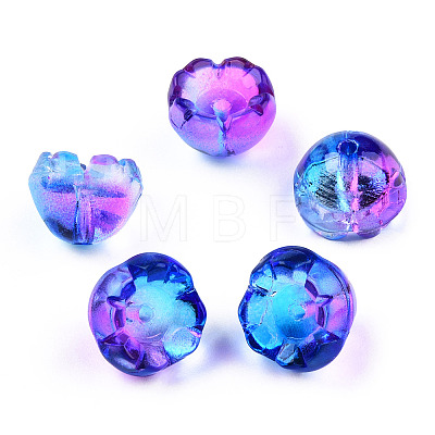 Transparent Spray Painted Glass Beads X-GLAA-N035-032-G01-1