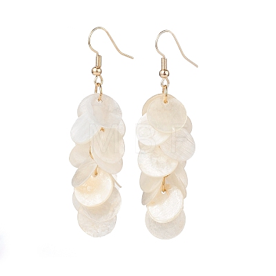 Natural Capiz Shell Cluster Earrings X-EJEW-JE04472-1