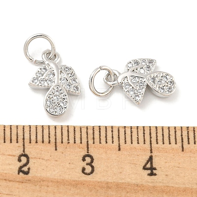 Rack Plating Brass Micro Pave Clear Cubic Zirconia Pendants KK-B093-05P-1