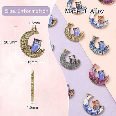 27Pcs 9 Styles Alloy Printed Pendants PALLOY-CJ0002-53-1