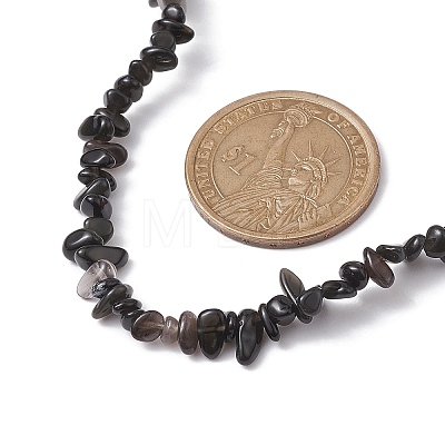 Natural Obsidian Chip Beaded Necklace NJEW-JN04616-12-1