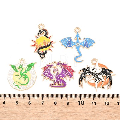 10Pcs Alloy Enamel Pendants X-ENAM-P268-01G-1