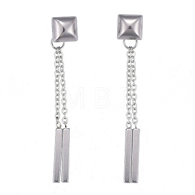 304 Stainless Steel Chain Tassel Earrings EJEW-I248-43-1