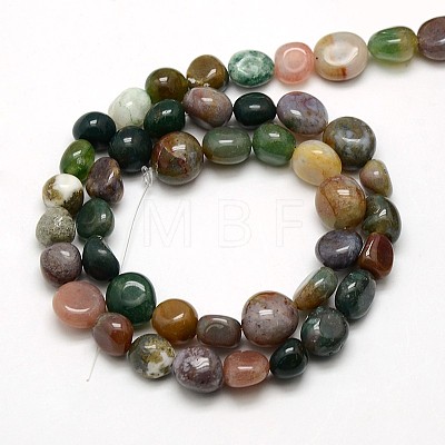 Natural Indian Agate Nuggets Bead Strands X-G-L154-01-1