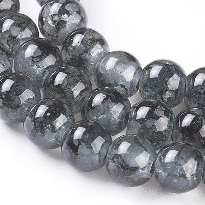 Spray Painted Glass Beads Strands GLAA-A038-B-63-1