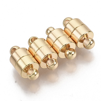 Brass Magnetic Clasps with Loops KK-S354-212-NF-1