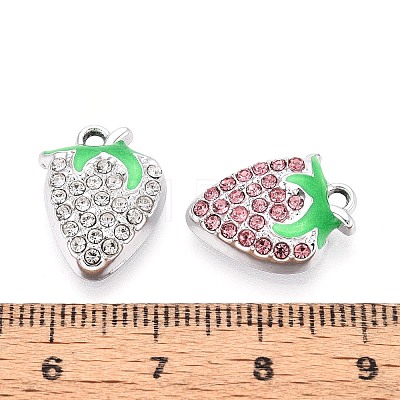Alloy Rhinestone and Enamel Pendants PALLOY-T092-42P-1