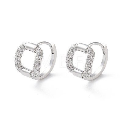 Brass Micro Pave Cubic Zirconia Hoop Earrings EJEW-P259-20P-1