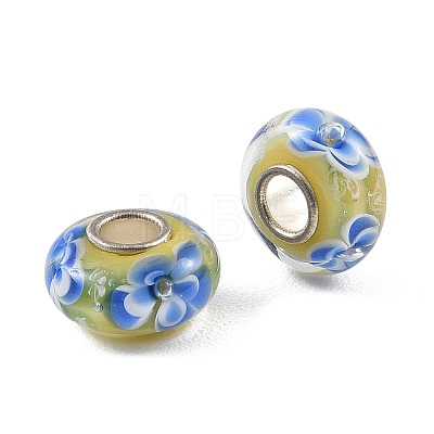 Lampwork & Brass Core European Beads LAMP-P019-01P-11-1