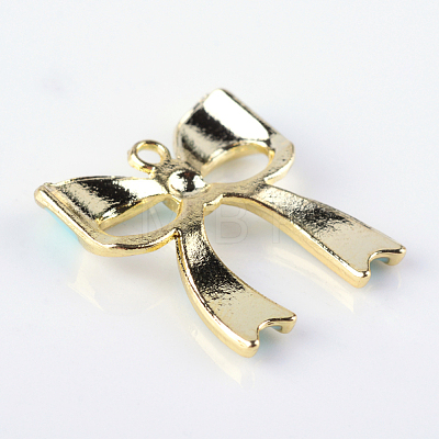 Bowknot Alloy Enamel Pendants X-ENAM-Q033-22C-1