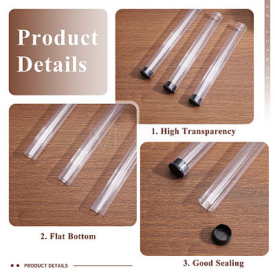 Transparent Tube Plastic Bead Containers with Lids FIND-WH0176-10A-1
