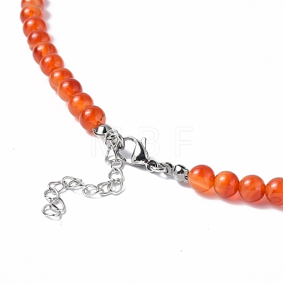 Gemstone & Natural Pearl Beaded Necklace with 304 Stainless Steel Clasp for Women NJEW-F302-04-1