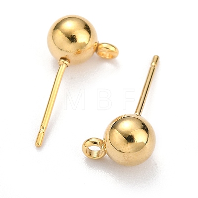 304 Stainless Steel Ball Post Stud Earring Findings STAS-Z035-01G-H-1