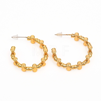 Brass Stud Earrings EJEW-F250-11-G-1