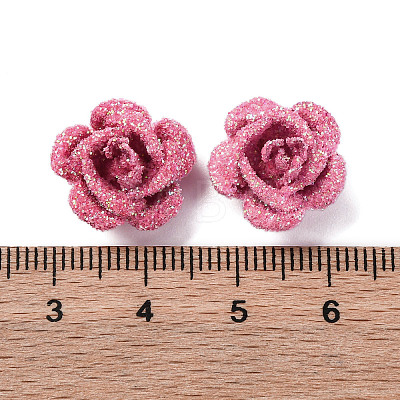 3D Rose Flower Baking Paint Aluminum Beads FIND-L019-01H-1