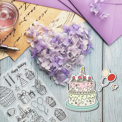 Globleland 1 Set Birthday Cake PET Hollow Out Drawing Painting Stencils DIY-GL0004-111-1