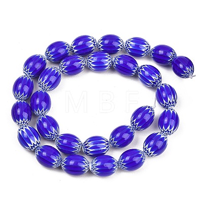 Handmade Millefiori Glass Beads LAMP-T027-01B-1