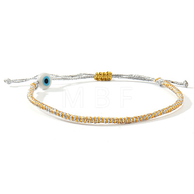 Handmade Porcelain Evil Eye Bead Braided Bracelets SI3080-3-1