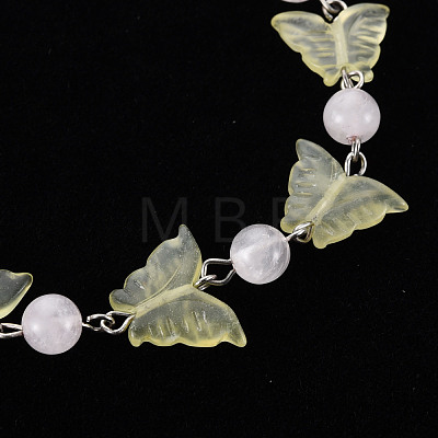 Butterfly Natural New Jade Beaded Bracelets for Girl Women BJEW-S145-002A-1