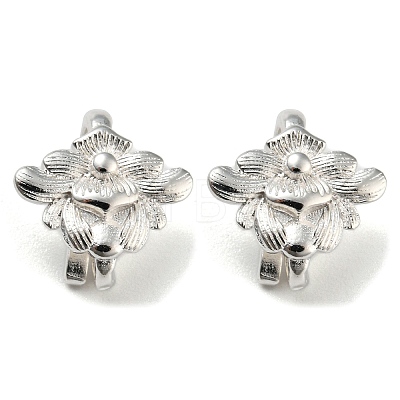 Flower Shape Brass Earring Hooks KK-M257-02S-1