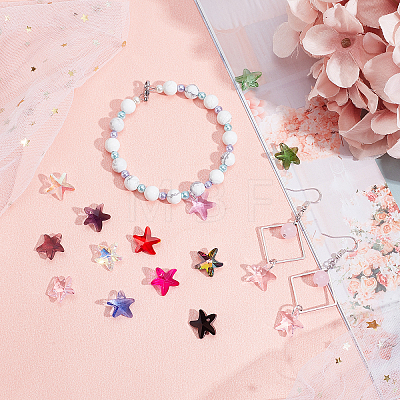 90Pcs 15 Colors Faceted Glass Charms GLAA-PH0008-26-1