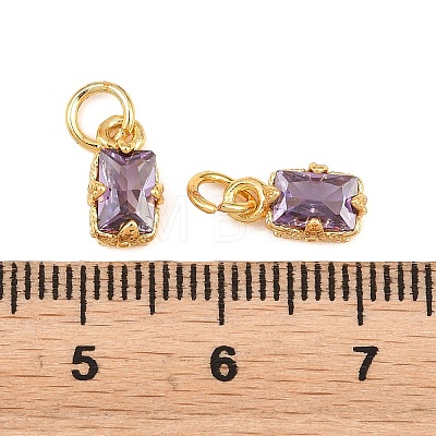 Brass Pave Cubic Zirconia Charms KK-K340-50G-07-1