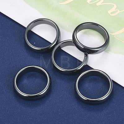 Non-Magnetic Synthetic Hematite Finger Rings RJEW-J005-03A-1