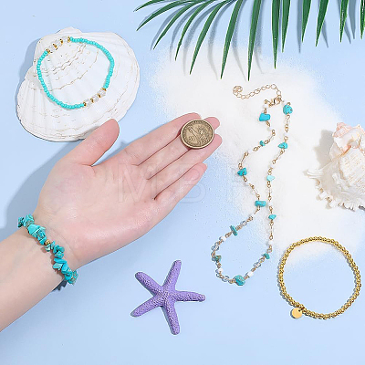 Synthetic Turquoise Jewelry Earring & Necklace & Bracelet Sets SJEW-PH0001-19-1