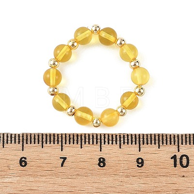 Natural Amber Finger Rings for Women RJEW-JR01087-01-1