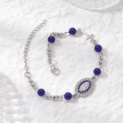 Zinc Alloy Enamel Link Bracelets BJEW-JB12751-01-1