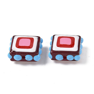 Baking Paint Glass Enamel Beads LAMP-S079-14F-1