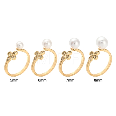 Brass Micro Pave Clear Cubic Zirconia Peg Bails Cuff Finger Ring Settings KK-S360-014-NF-1