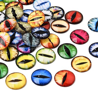Printed Transparent Glass Cabochons GL-CBAA22A-01-1