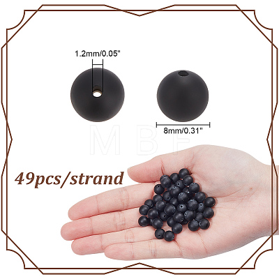 ARRICRAFT 1 Strand Natural Black Obsidian Beads Strands G-AR0005-89-1