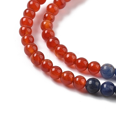 Chakra Natural Yellow Jade & Crystal Quartz & Green Aventurine & Rose Quartz & Carnelian & Sodalite & Amethyst Beads Strands G-NH0002-E03-4mm-1