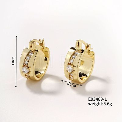 Shiny Hoop Earrings with Micro-inlaid Diamonds EO1753-4-1