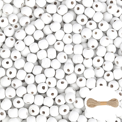 600Pcs Dyed Natural Wood Beads WOOD-PA0001-68A-1