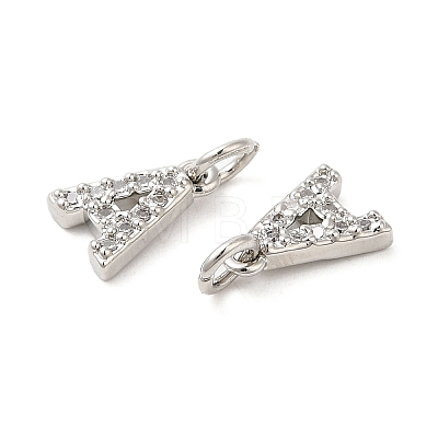 Brass Micro Pave Grade AAA Cubic Zirconia Charms ZIRC-P067-11P-A-NR-1