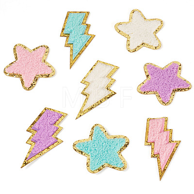 8Pcs 8 Colors Polyester Self-adhesion Embroider Thread Iron on/Sew On Patches PATC-TA0001-35-1