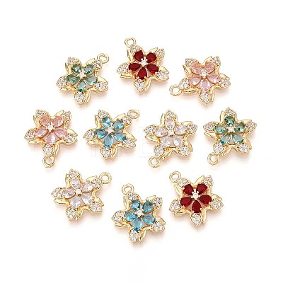 Brass Micro Pave Cubic Zirconia Pendants KK-T078-30G-1