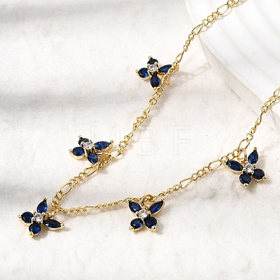 Brass Micro Pave Cubic Zirconia Butterfly Pendant Necklaces NJEW-B157-23G-1