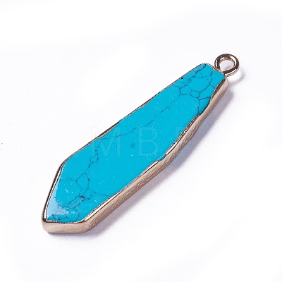 Electroplate Natural & Synthetic Mixed Stone Pendants G-S344-24-M-1