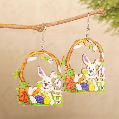 Easter Wood Dangle Earrings FS-WGC15A4-01-1