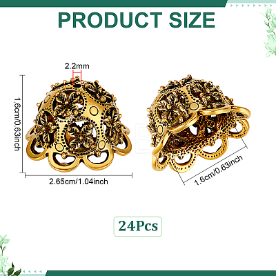 24Pcs Tibetan Style Alloy Bead Caps TIBE-PH0002-63AG-1