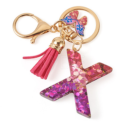 Alloy Resin Butterfly Keychains KEYC-TADJ0002-02G-X-1